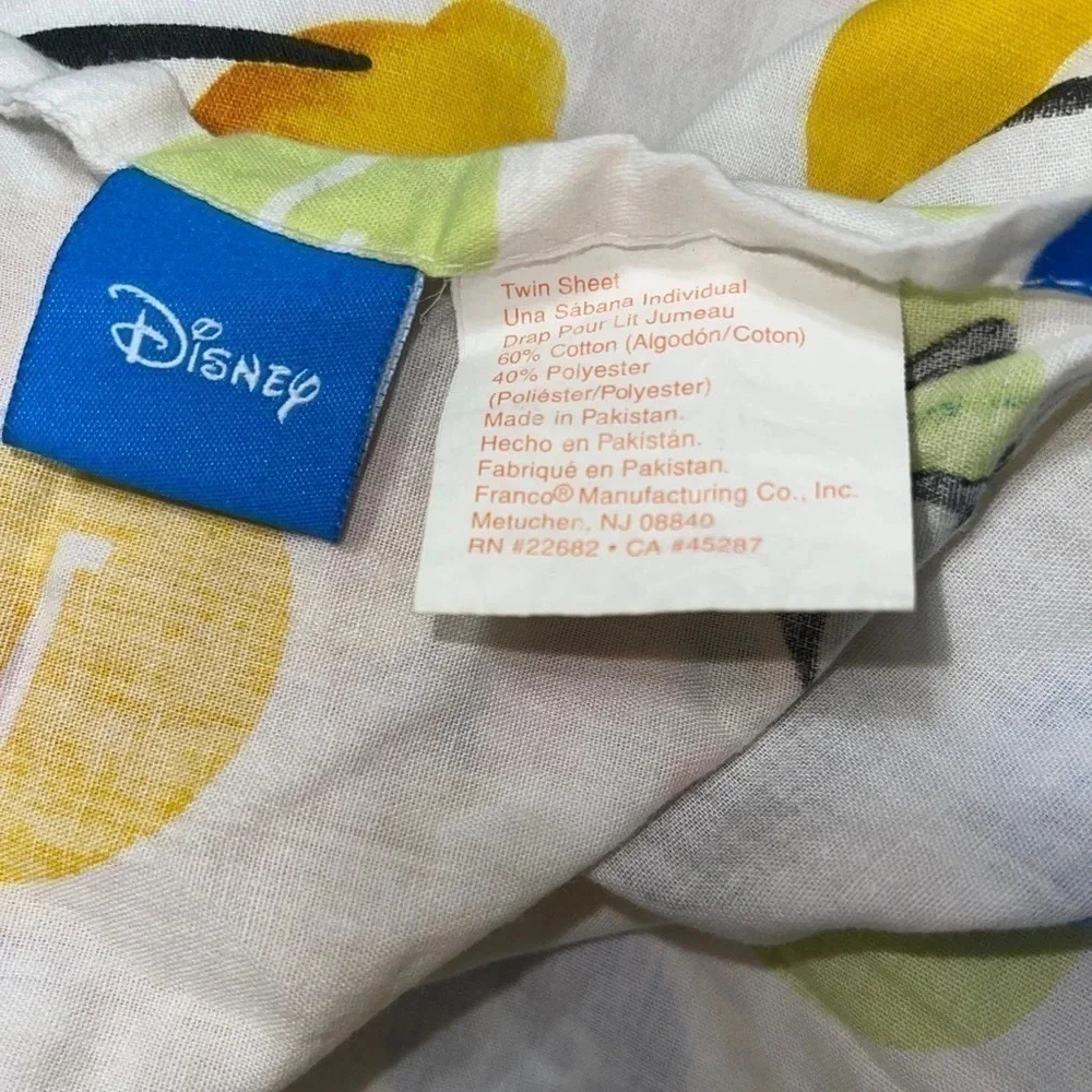 Vintage Disney Mickey Fun‎ With Numbers Twin Flat Sheet Pluto